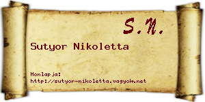 Sutyor Nikoletta névjegykártya